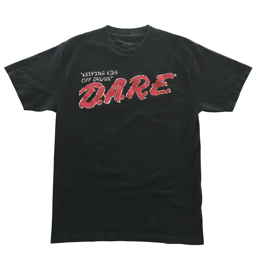 DARE Keeping Kids Off Drugs Graphic T-Shirt Black Small Resist Est 1983 Tee